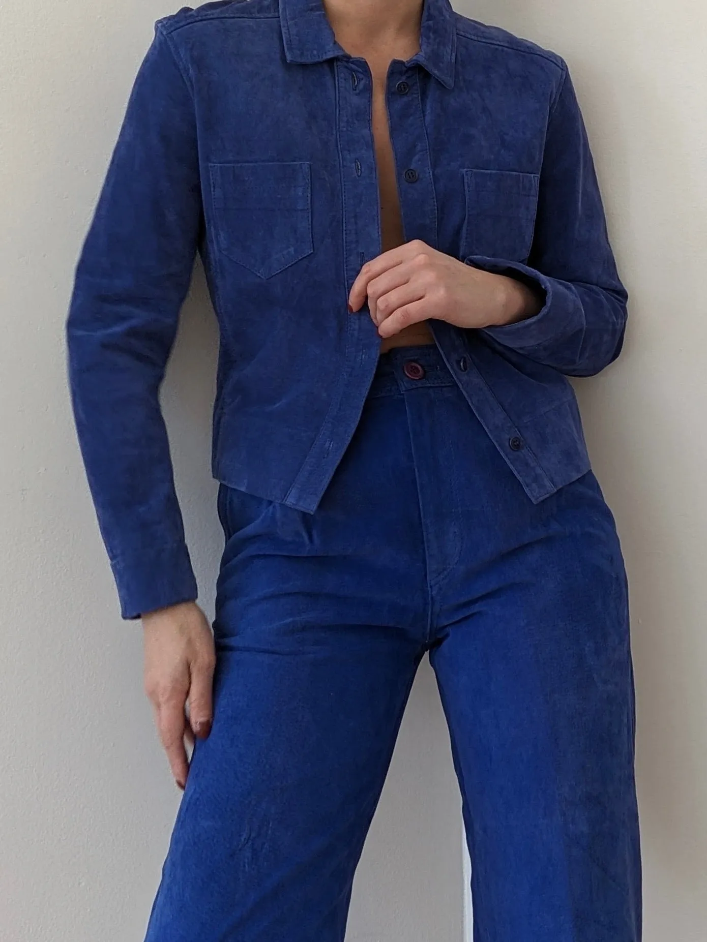 90s Lapis Suede Crop Jacket sold by NA NIN product image thumbnail 2