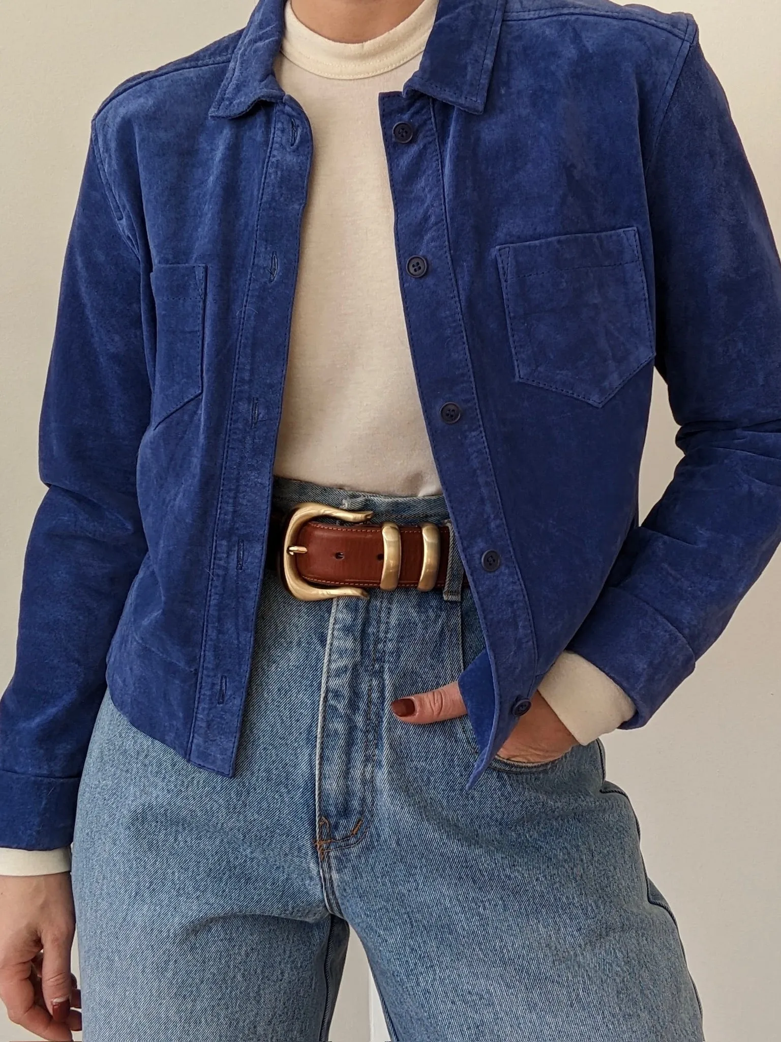 90s Lapis Suede Crop Jacket sold by NA NIN product image thumbnail 5