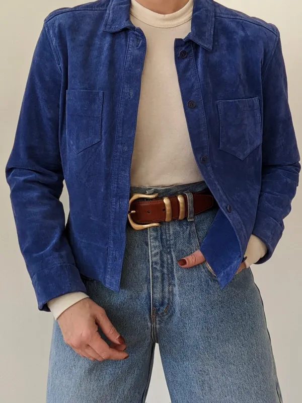 90s Lapis Suede Crop Jacket sold by NA NIN