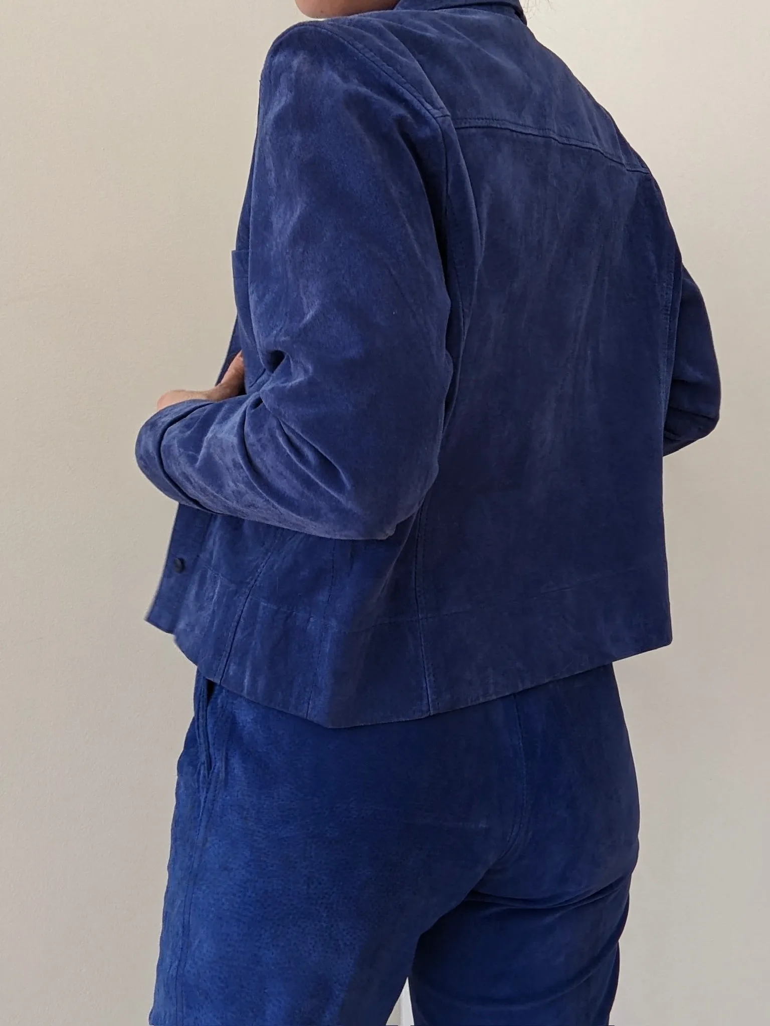 90s Lapis Suede Crop Jacket sold by NA NIN product image thumbnail 4