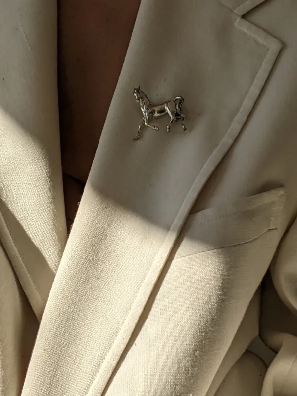 Incredible Vintage Sterling Silver Horse Brooch sold by NA NIN