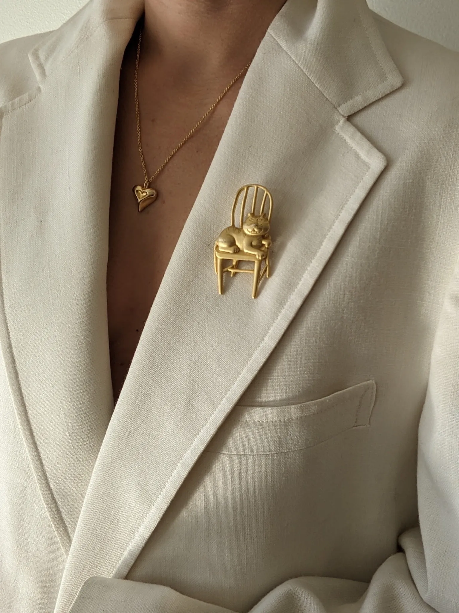 Sweetest Vintage Gold Cat Brooch sold by NA NIN product image thumbnail 3