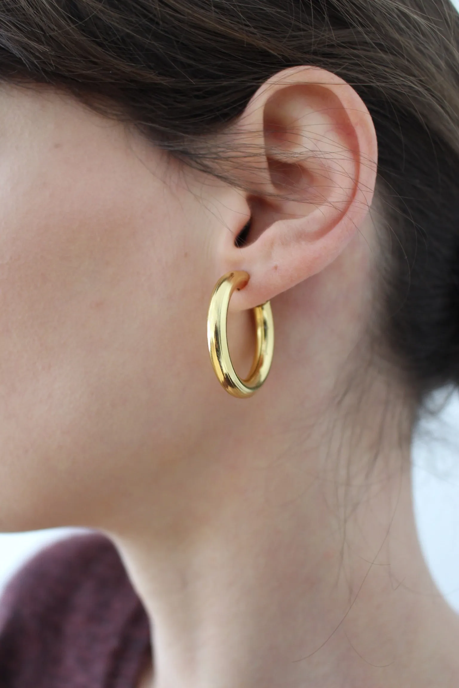 Vintage Gold Toned Hoop Earrings sold by NA NIN