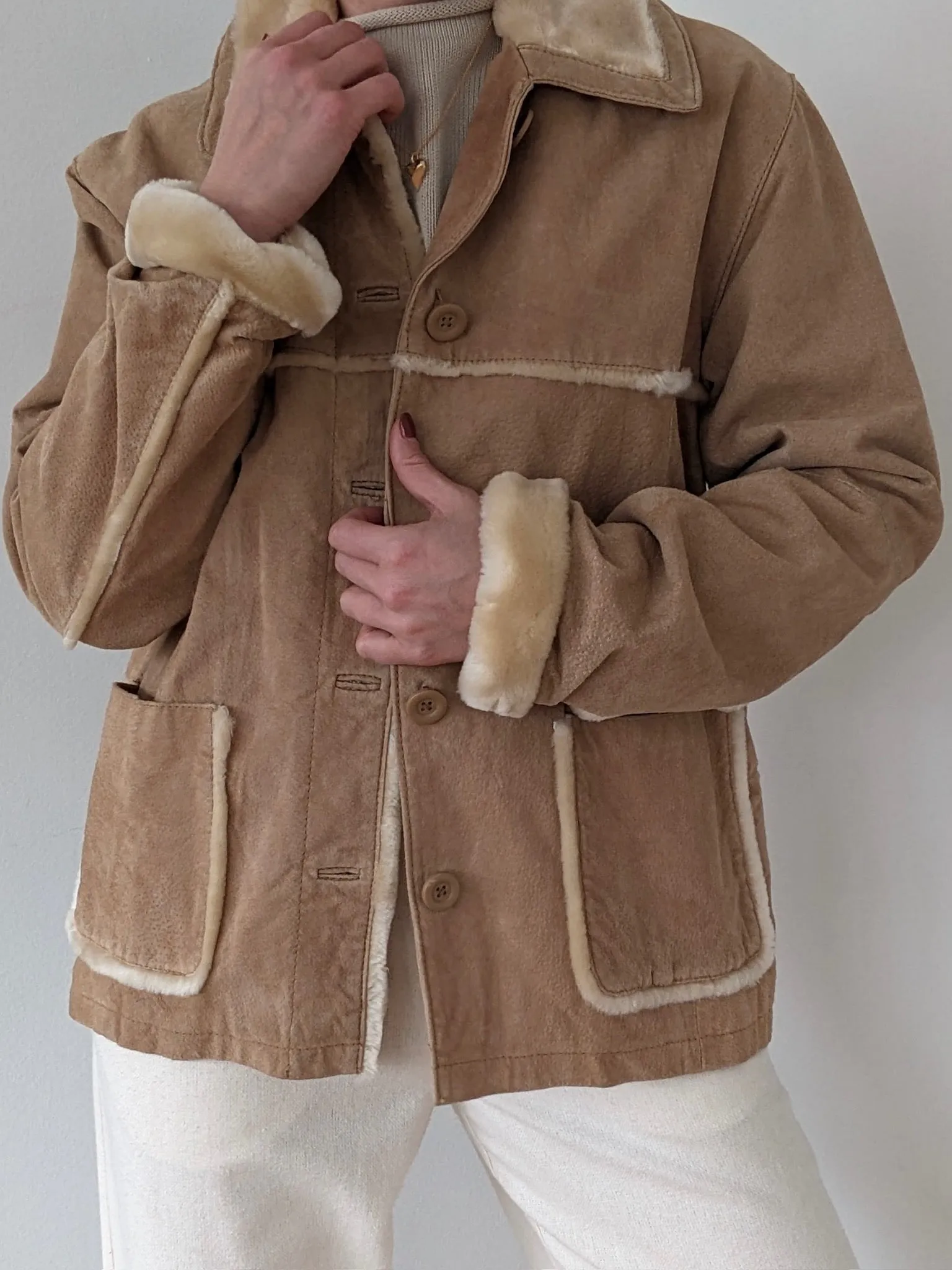 Vintage Biscotti Suede & Faux Fur Coat sold by NA NIN product image thumbnail 4