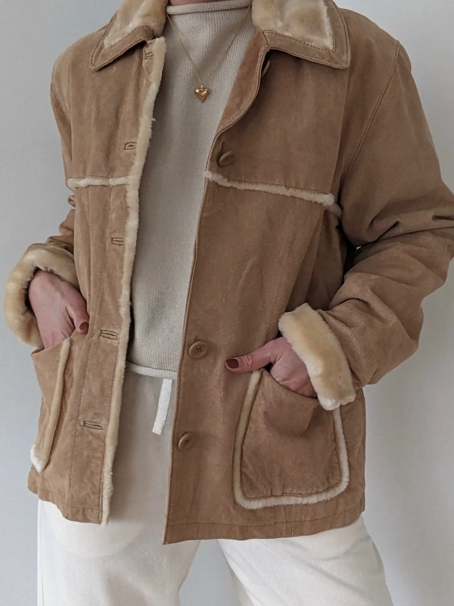 Vintage Biscotti Suede & Faux Fur Coat sold by NA NIN product image thumbnail 2