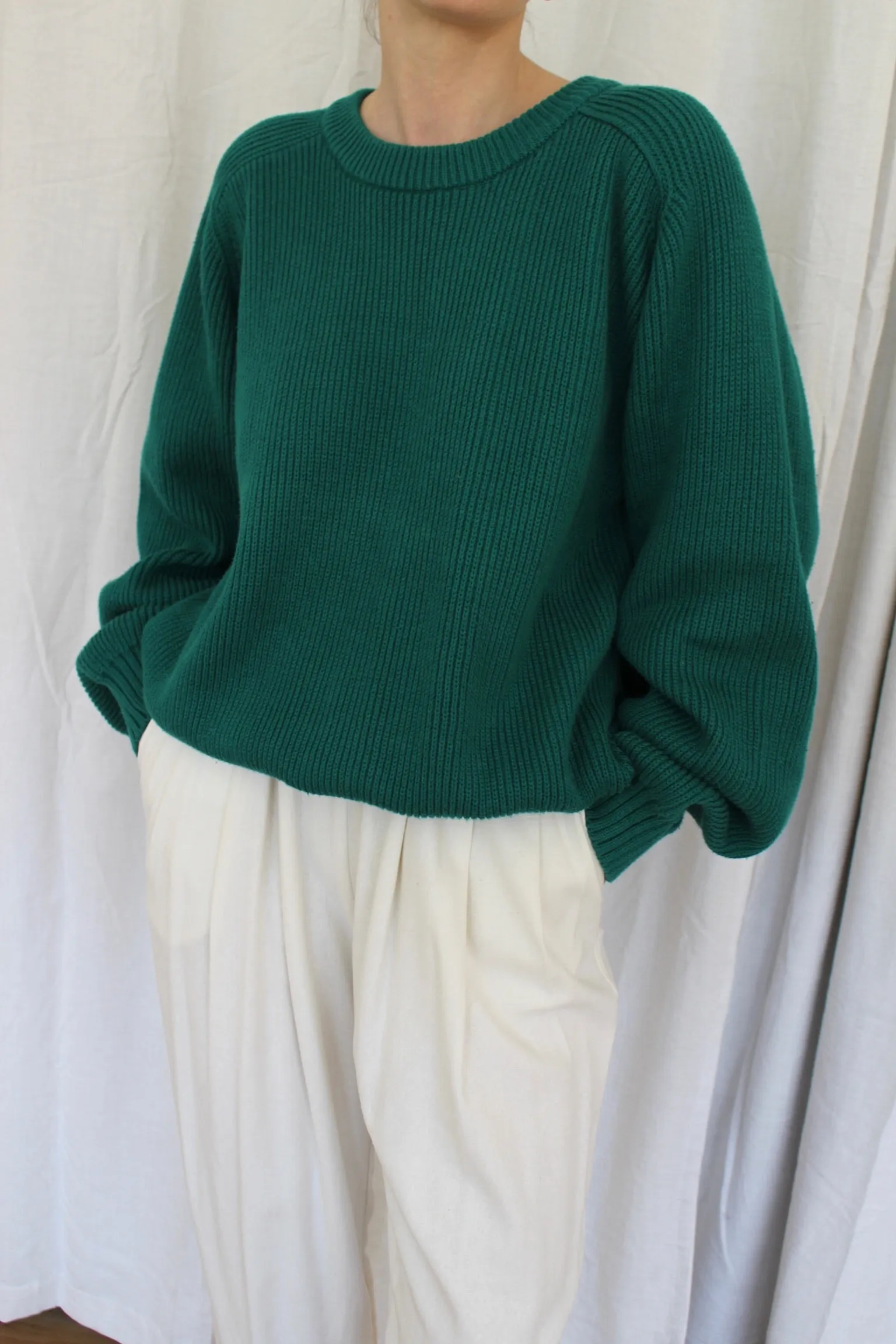 Vintage Evergreen Ribbed Cotton Sweater sold by NA NIN product image thumbnail 3