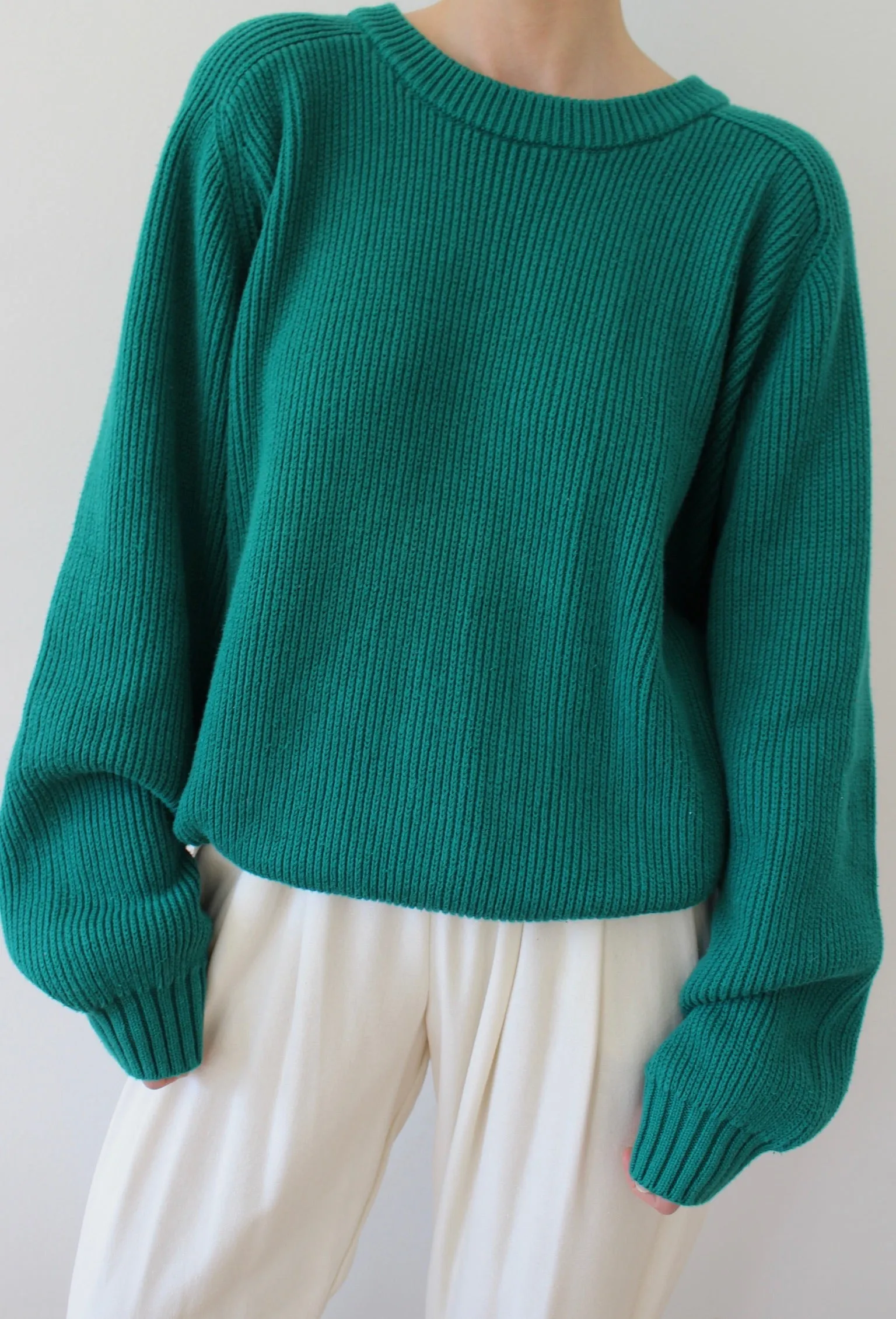 Vintage Evergreen Ribbed Cotton Sweater sold by NA NIN product image thumbnail 4