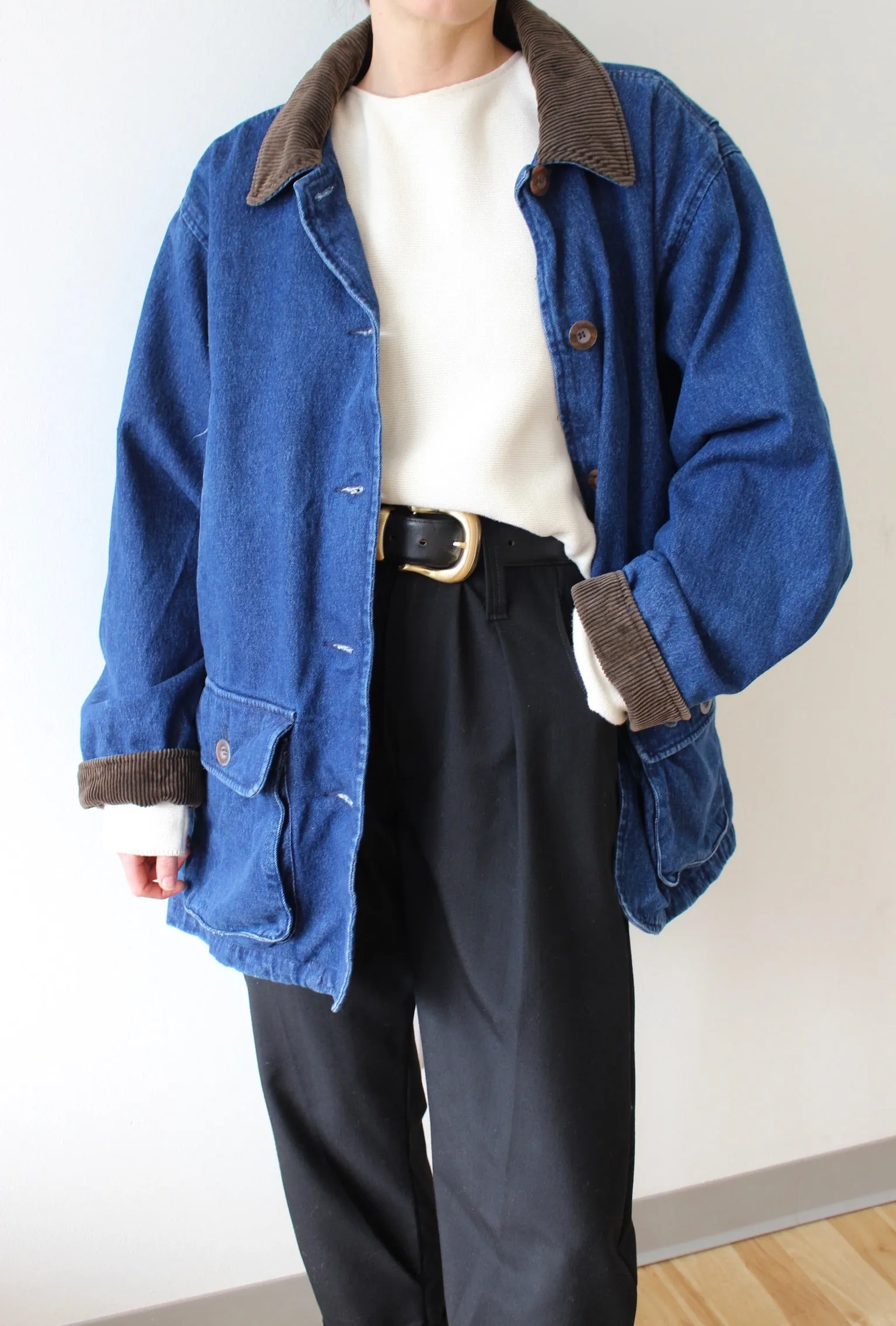 Vintage Dark Wash Denim Chore Coat sold by NA NIN product image thumbnail 2