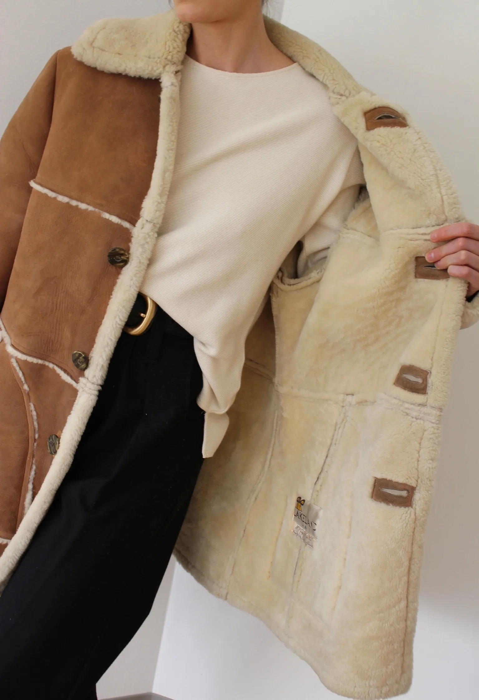 Incredible Vintage Shearling Suede Coat sold by NA NIN product image thumbnail 2