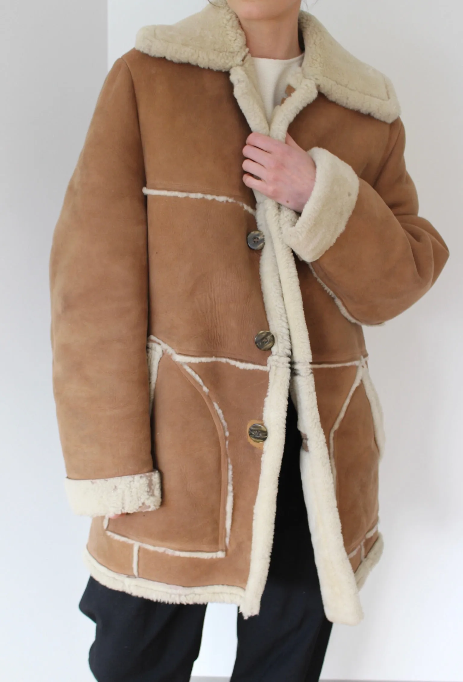 Incredible Vintage Shearling Suede Coat sold by NA NIN product image thumbnail 5