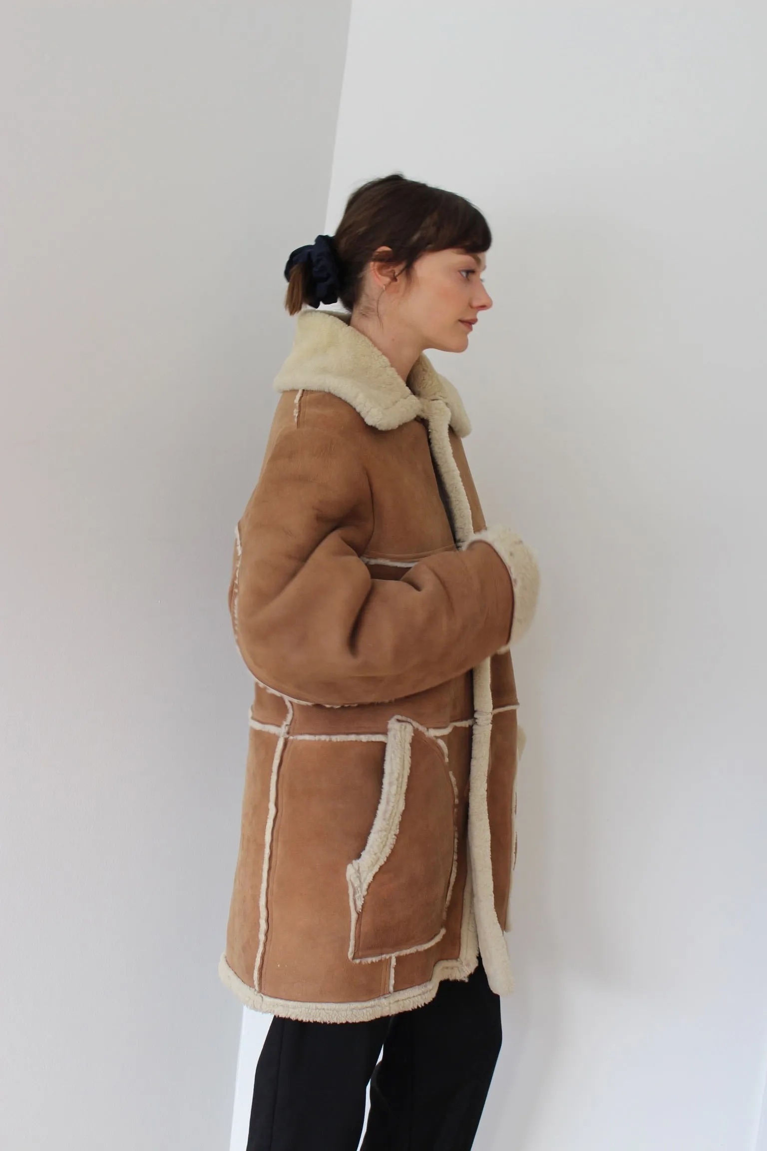 Incredible Vintage Shearling Suede Coat sold by NA NIN