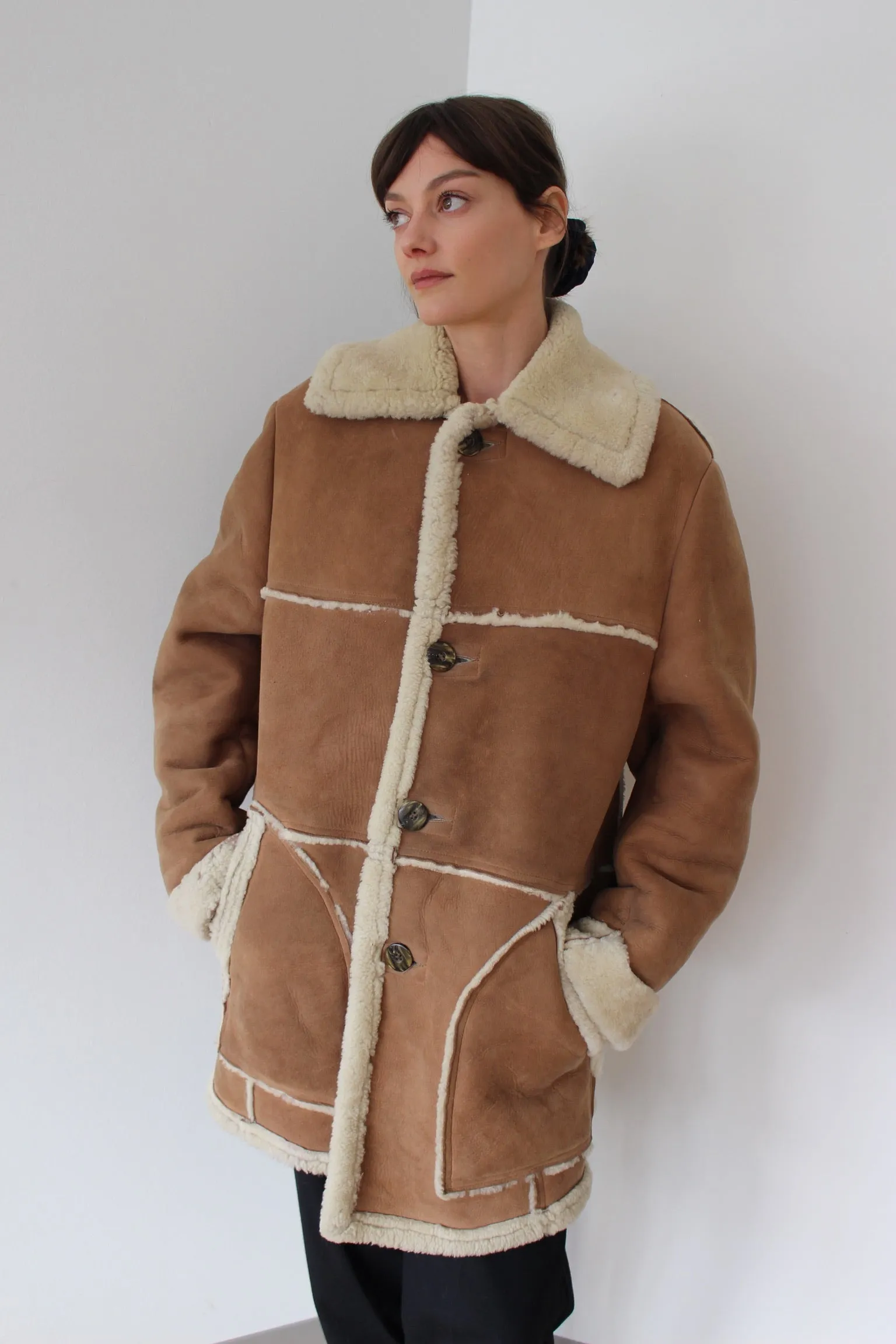 Incredible Vintage Shearling Suede Coat sold by NA NIN product image thumbnail 3