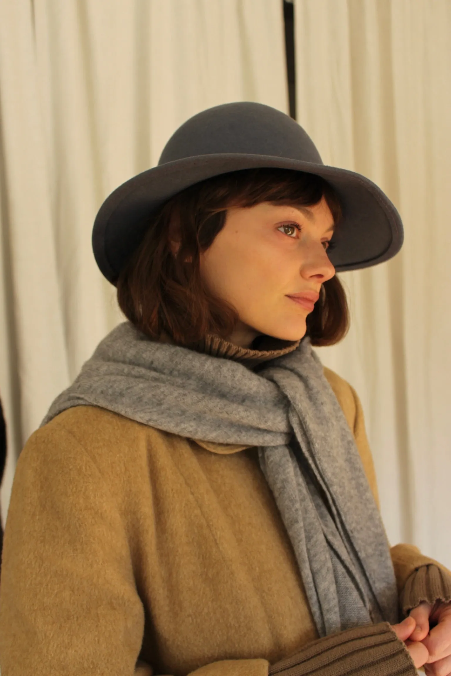 Vintage Stone Blue Felted Wool Hat sold by NA NIN product image thumbnail 5