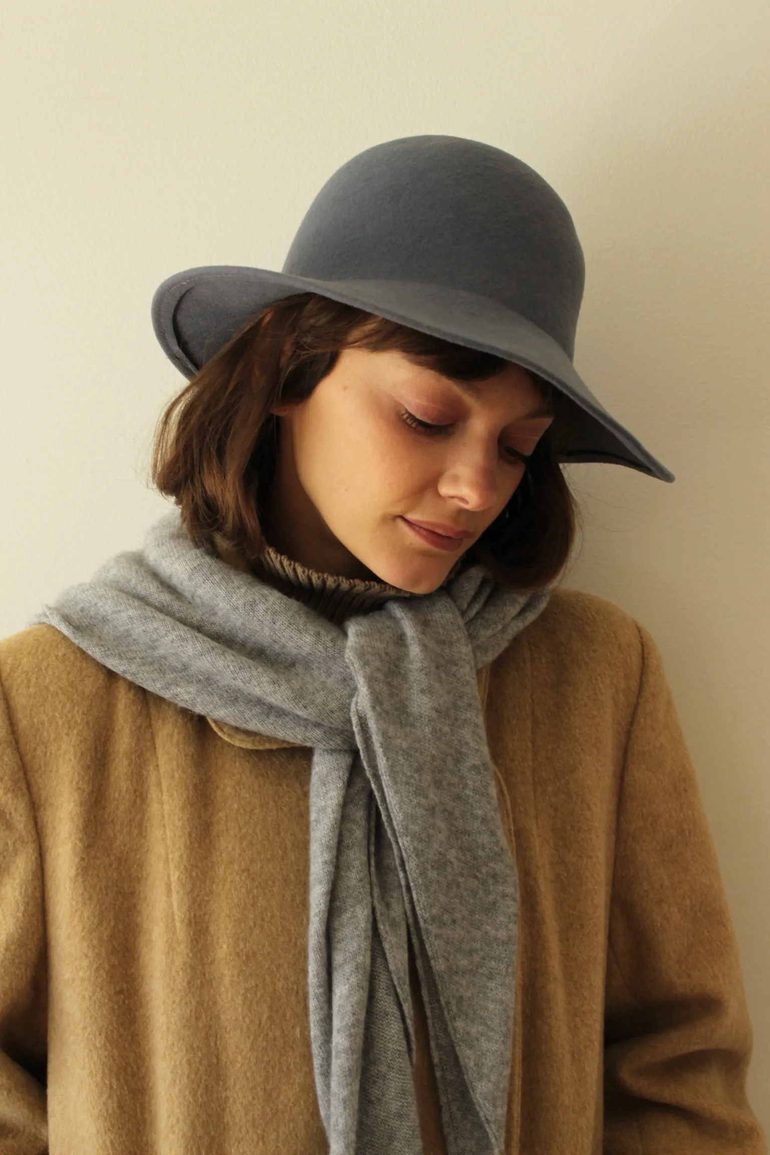 Vintage Stone Blue Felted Wool Hat sold by NA NIN product image thumbnail 3