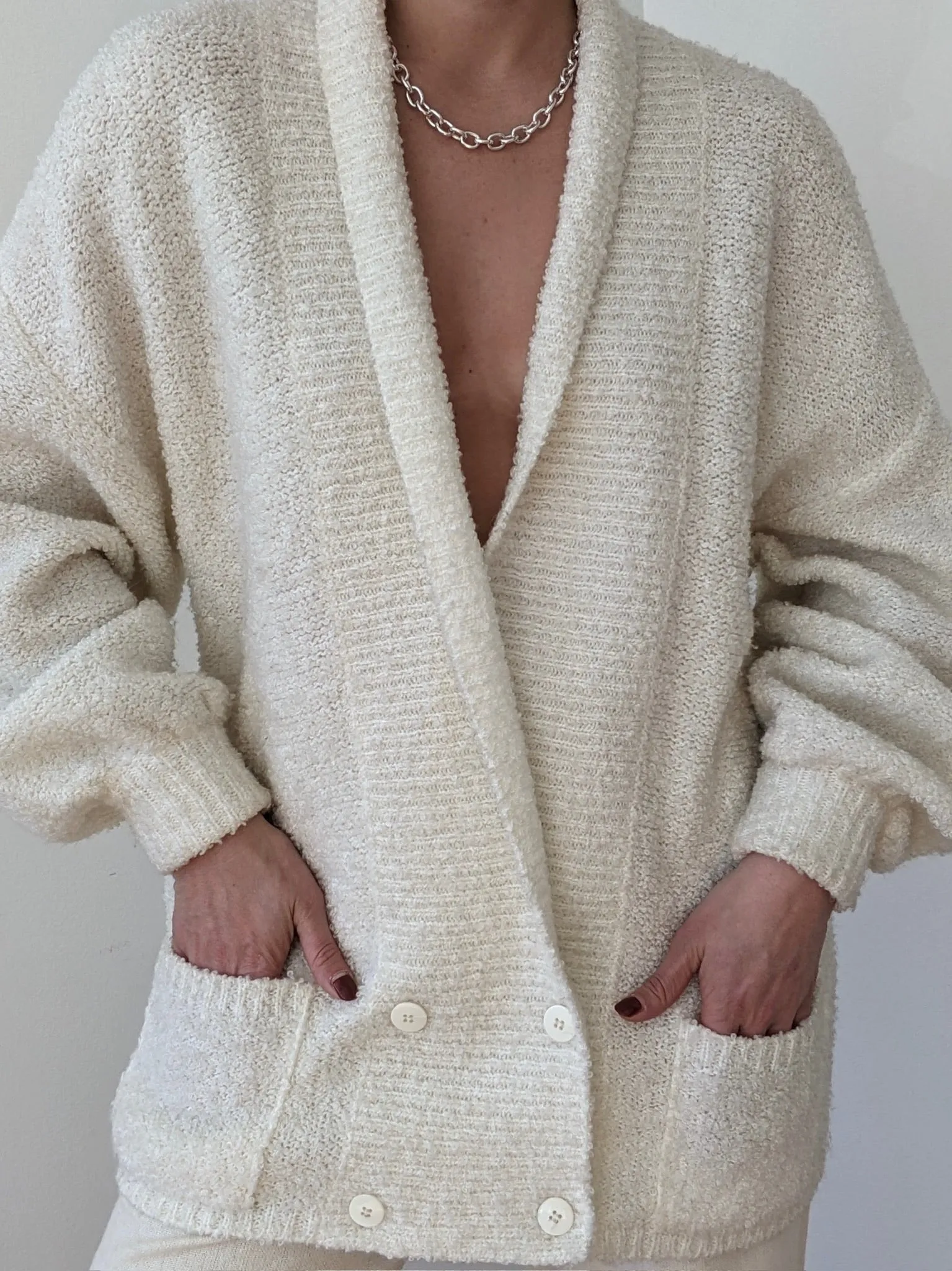 Vintage Vanilla Bouclé Balloon Sleeve Knit Jacket sold by NA NIN product image thumbnail 5