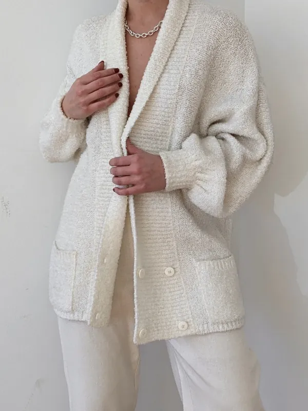 Vintage Vanilla Bouclé Balloon Sleeve Knit Jacket made by Vintage