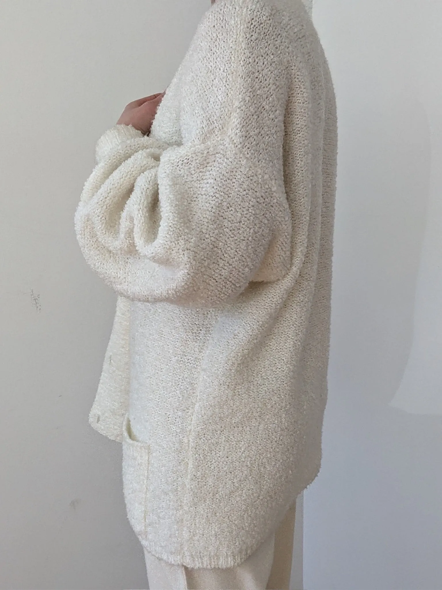 Vintage Vanilla Bouclé Balloon Sleeve Knit Jacket sold by NA NIN product image thumbnail 4