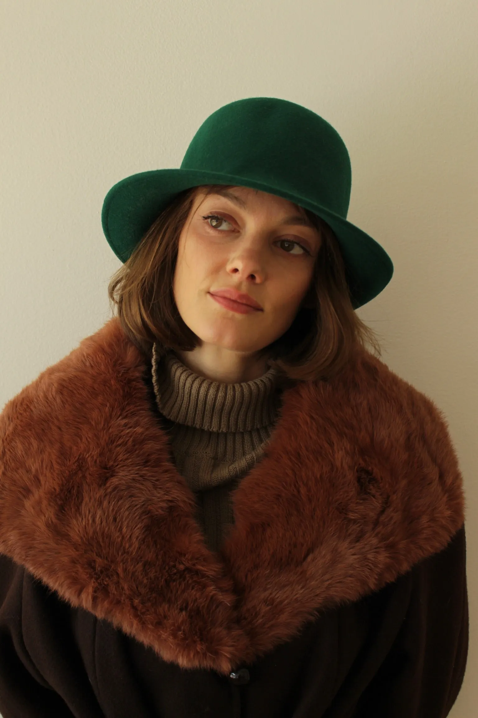 Vintage Emerald Felted Wool Hat sold by NA NIN product image thumbnail 2