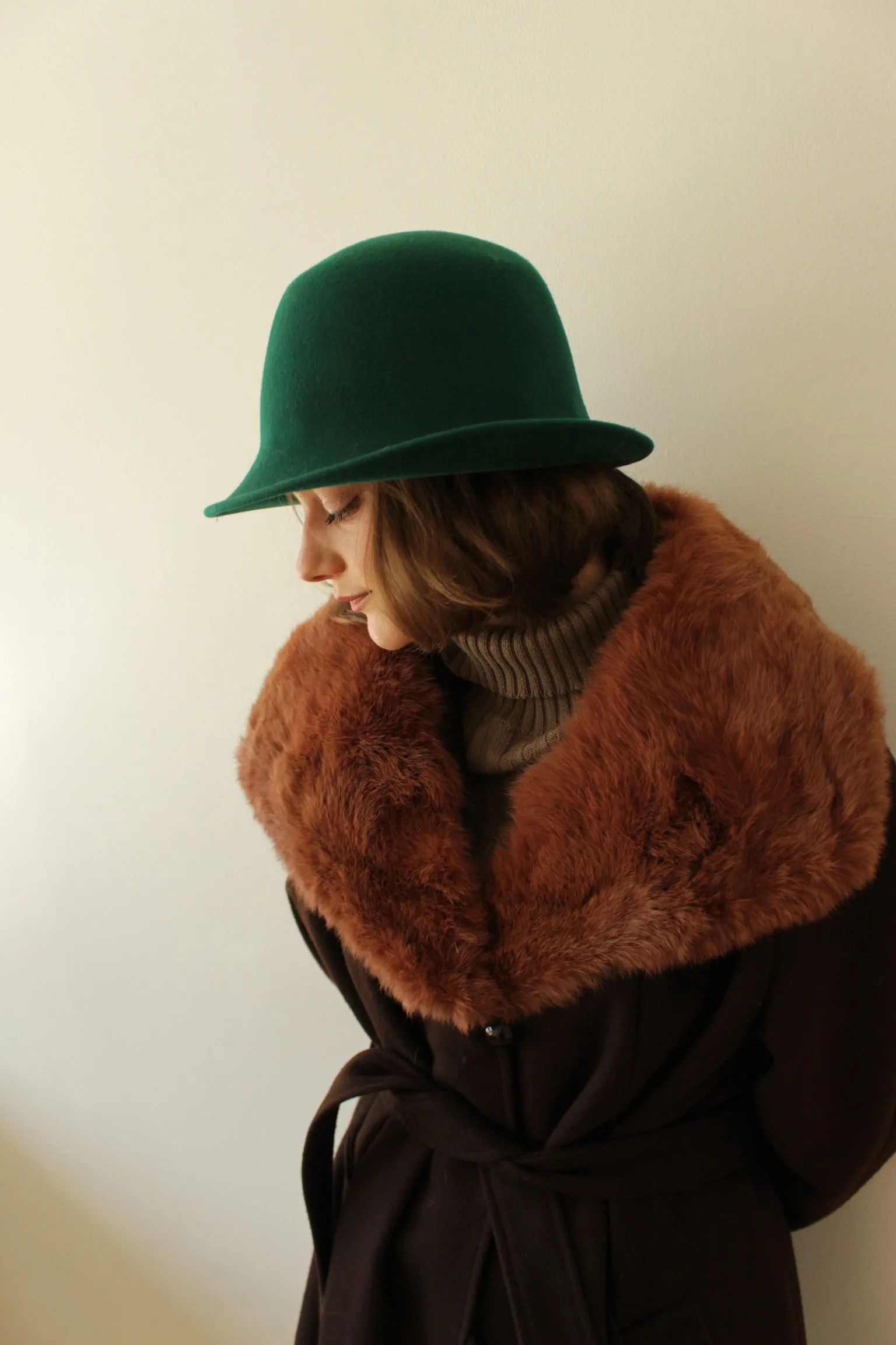 Vintage Emerald Felted Wool Hat sold by NA NIN