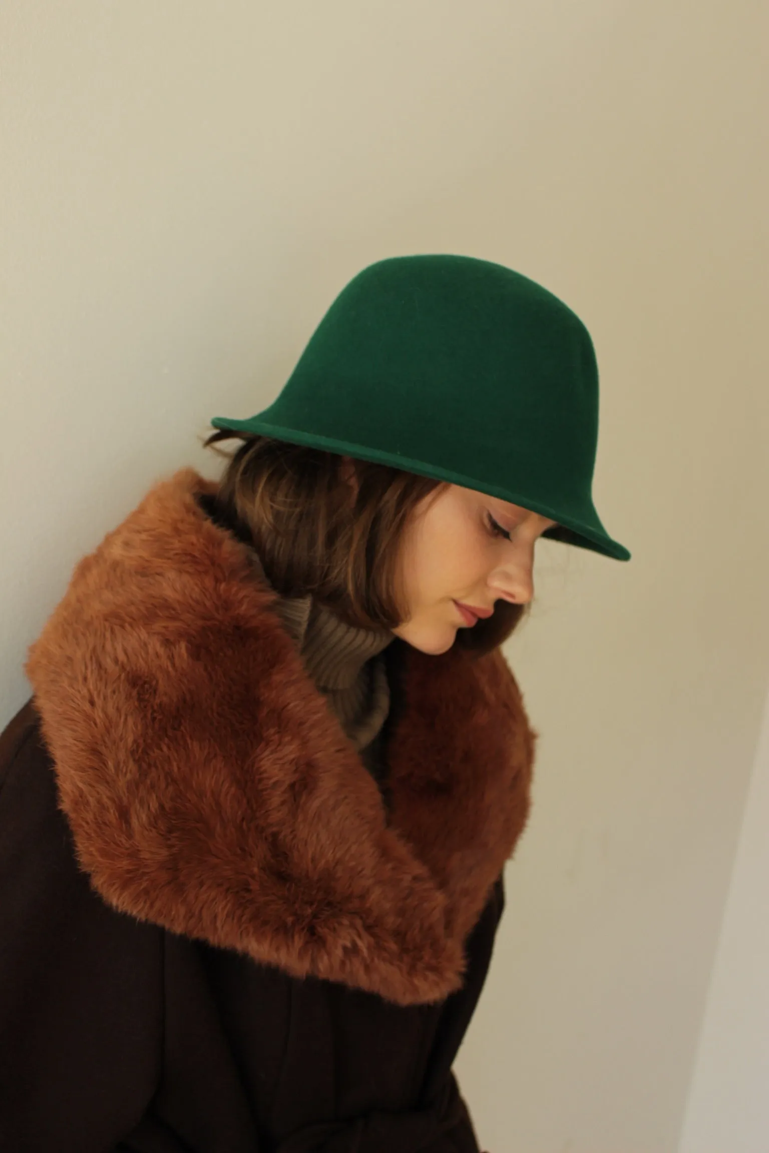 Vintage Emerald Felted Wool Hat sold by NA NIN product image thumbnail 4
