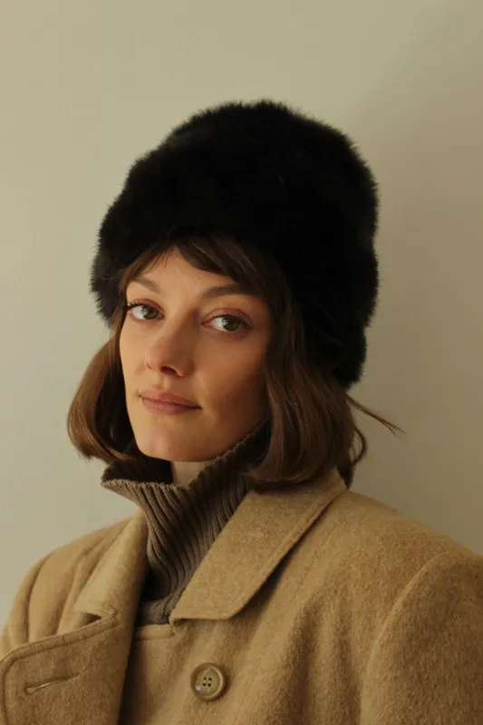 Vintage Smoke Faux Fur Hat made by NA NIN