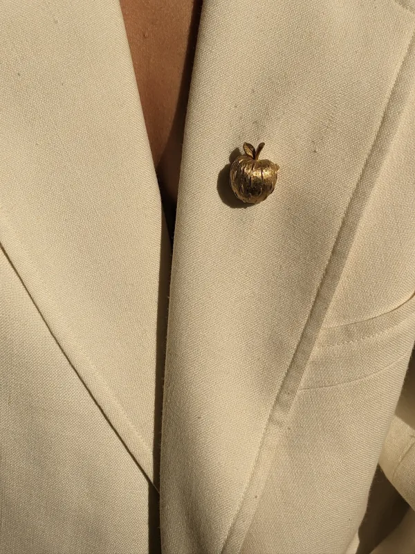 Vintage Gold Apple Brooch sold by NA NIN