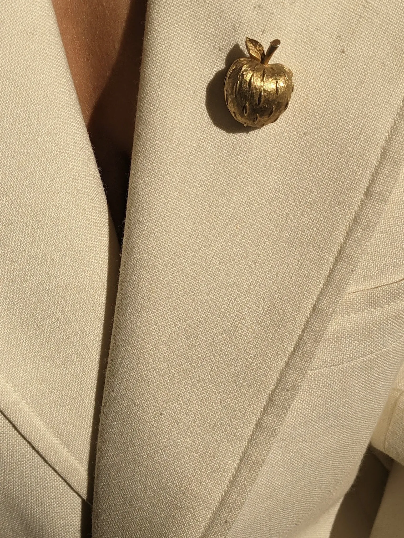 Vintage Gold Apple Brooch sold by NA NIN product image thumbnail 3