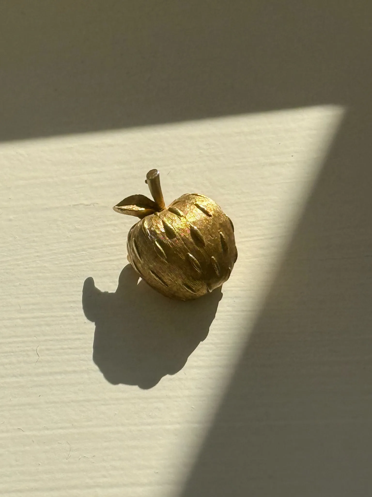 Vintage Gold Apple Brooch sold by NA NIN product image thumbnail 2