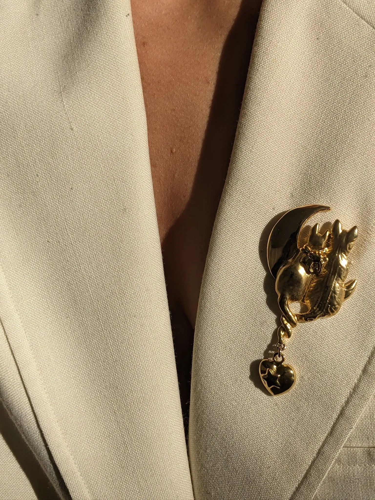 Sweetest Vintage Gold Cat & Dog Brooch sold by NA NIN product image thumbnail 2