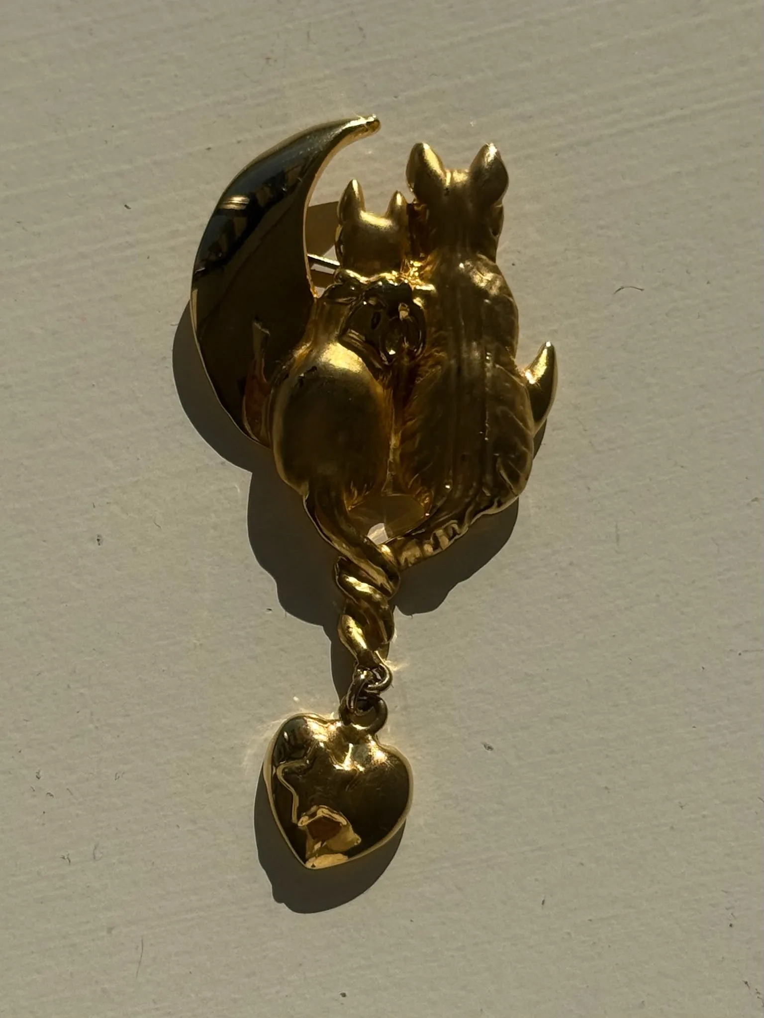 Sweetest Vintage Gold Cat & Dog Brooch sold by NA NIN product image thumbnail 4