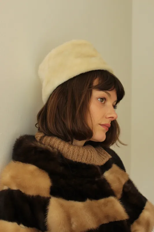 Beautiful Vintage Vanilla Faux Fur Hat sold by NA NIN