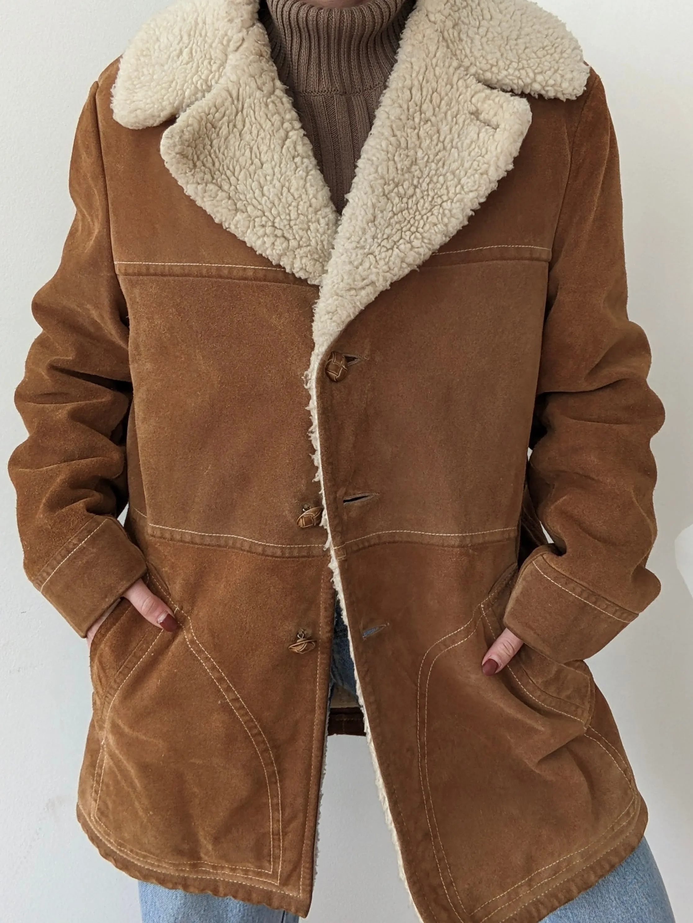 Vintage Whiskey Suede & Sherpa Coat sold by NA NIN product image thumbnail 5