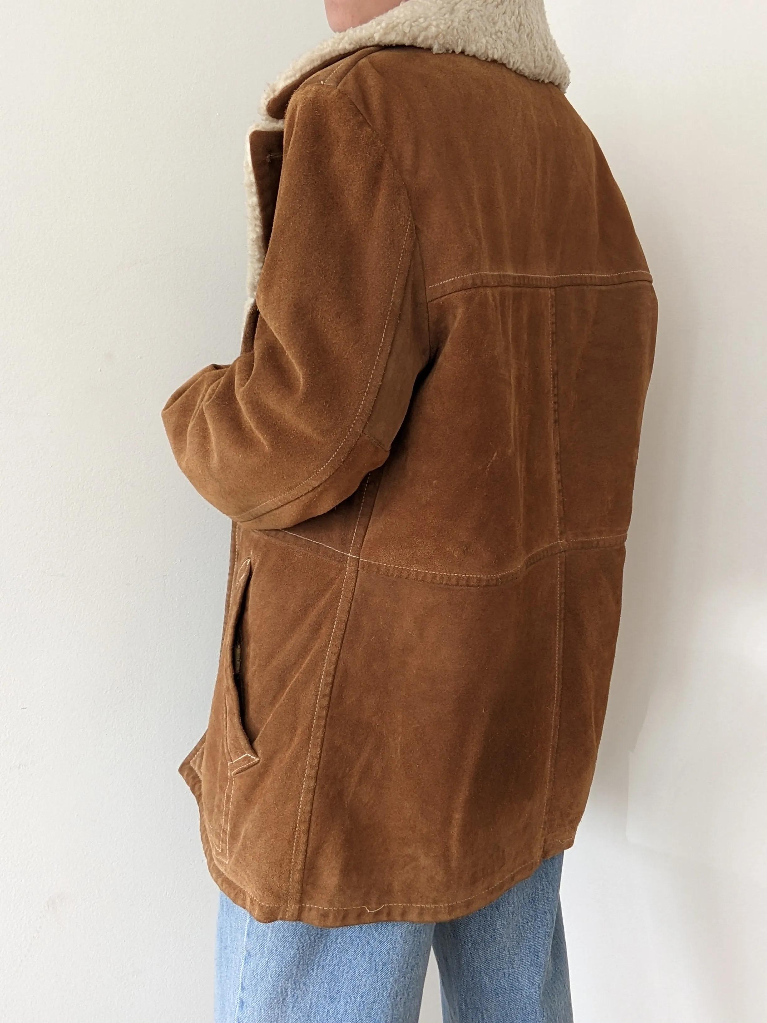 Vintage Whiskey Suede & Sherpa Coat sold by NA NIN product image thumbnail 4