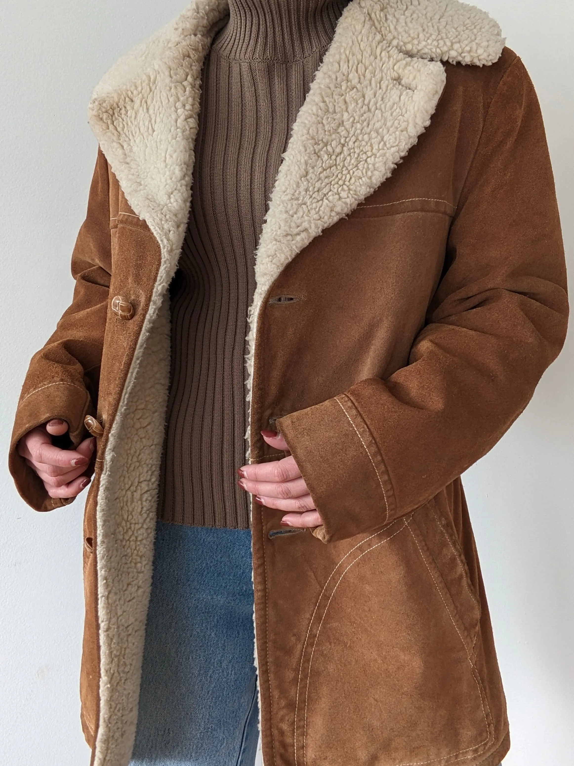 Vintage Whiskey Suede & Sherpa Coat sold by NA NIN product image thumbnail 3