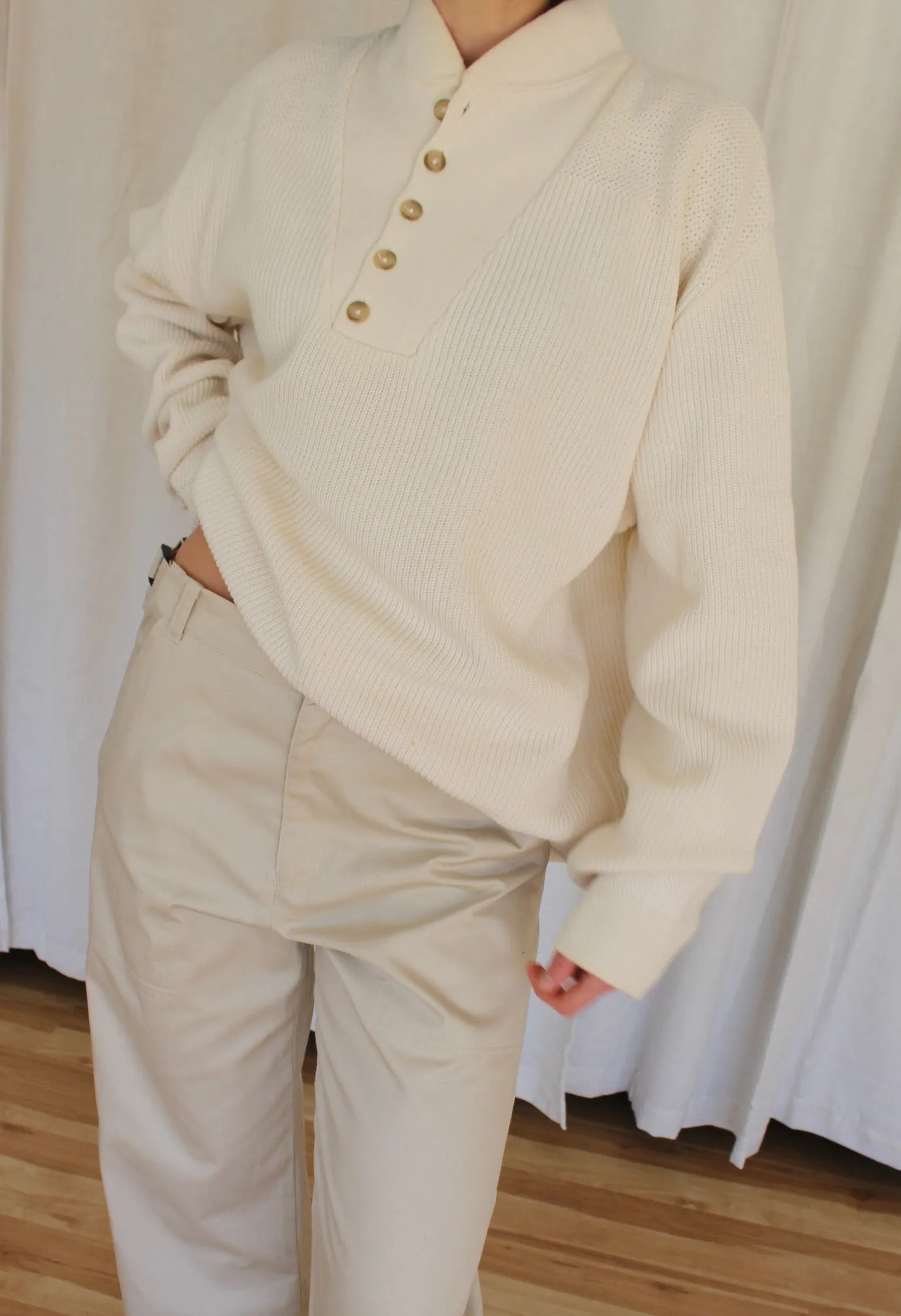 Favorite Vintage Vanilla Cotton Henley sold by NA NIN product image thumbnail 3