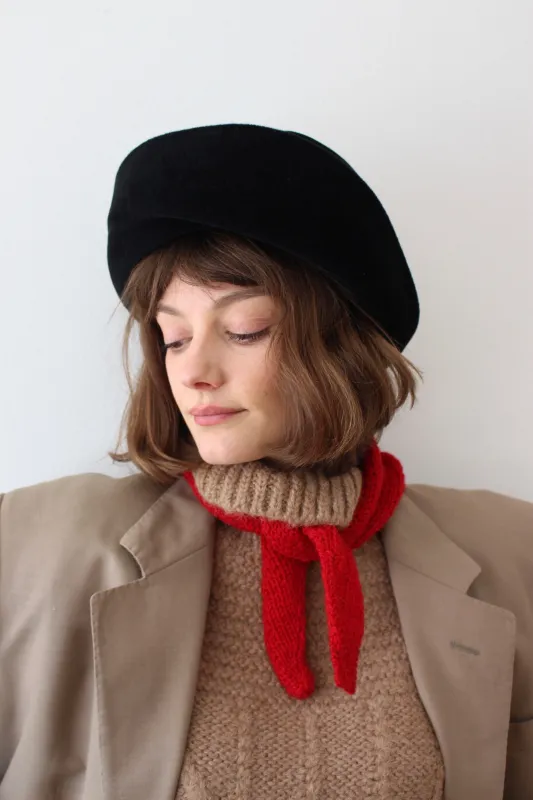 Lovely Vintage Italian Caviar Velvet Hat made by Vintage