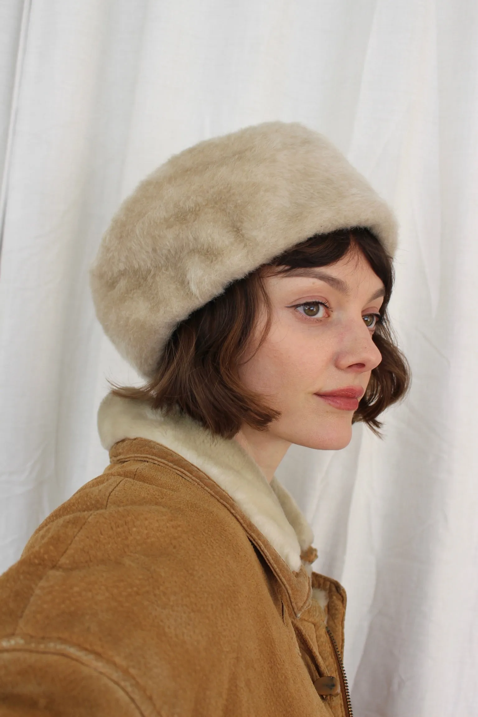 Vintage Oat Faux Fur Hat sold by NA NIN product image thumbnail 4
