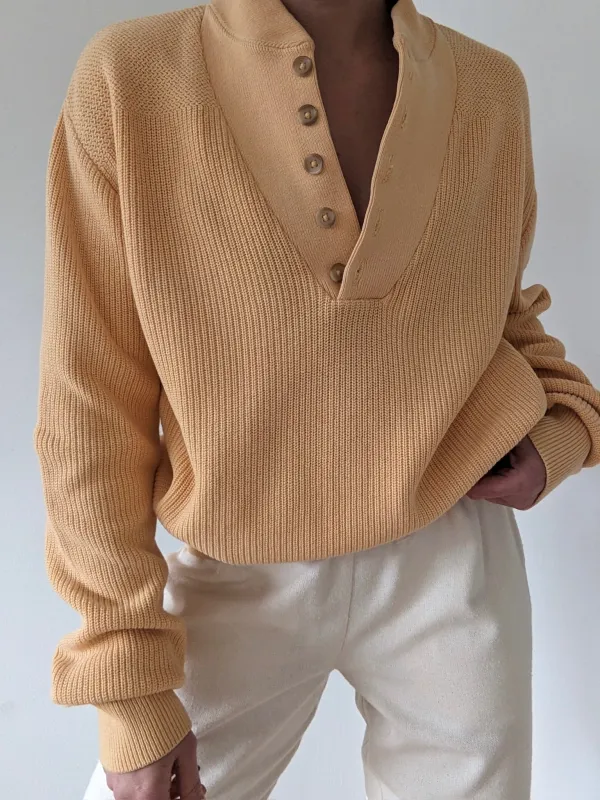 Favorite Vintage Tangerine Cotton Henley made by Vintage