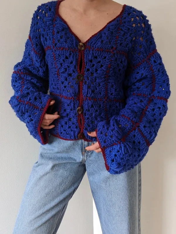Absolute Favorite Vintage Patchwork Knit Cardigan made by Vintage