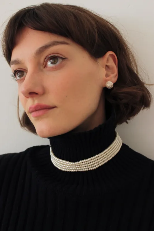 Beautiful Vintage Layered Faux Pearl Collar made by Vintage