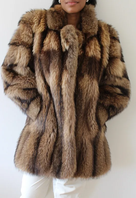 Luxury Vintage Balloon Sleeve Fur Coat made by Vintage