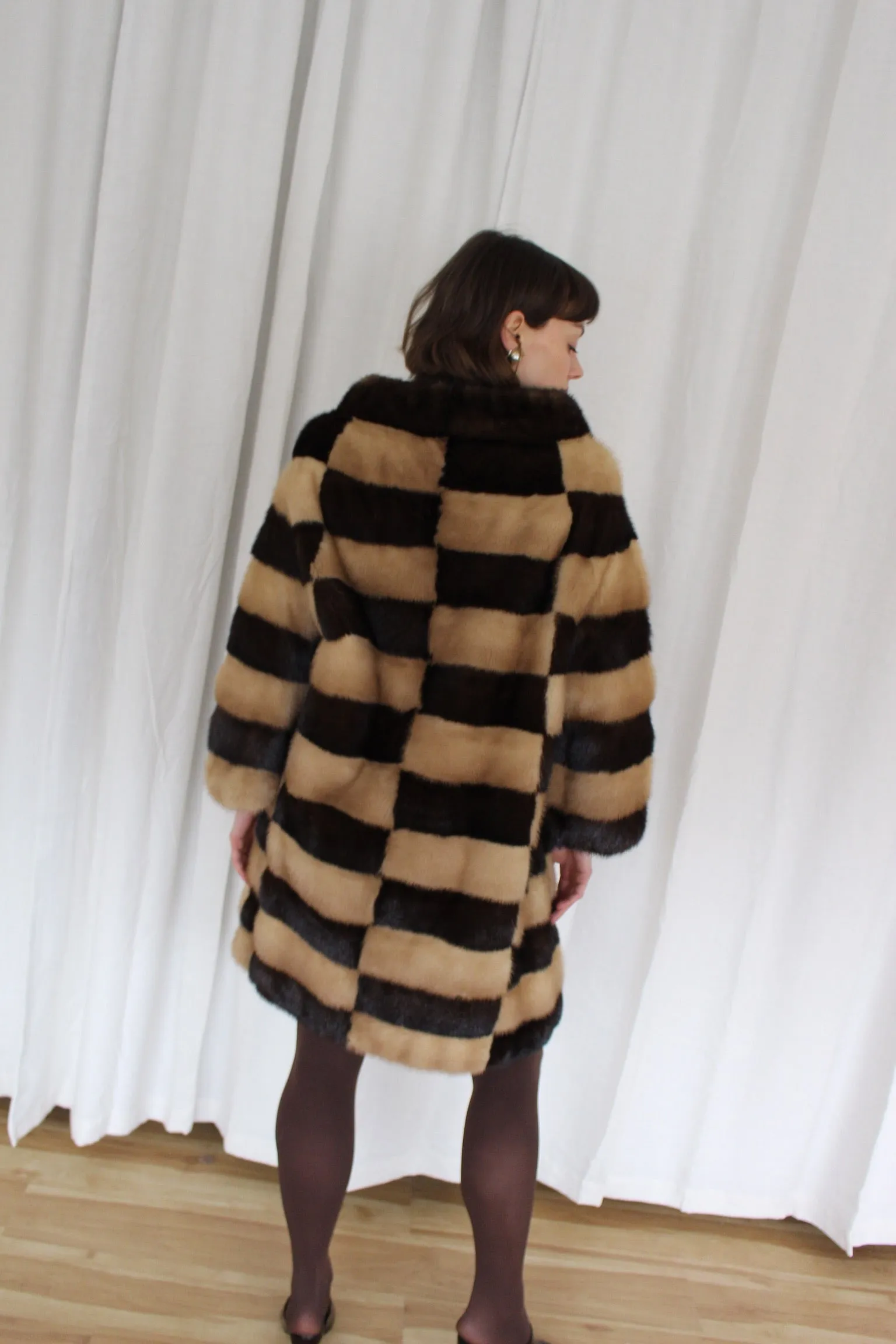 Rare Vintage Striped Fur Belted Coat sold by NA NIN product image thumbnail 4
