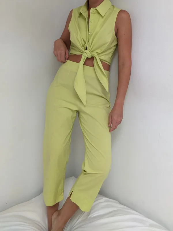 Favorite 90s Lemon-Lime Capri Set made by Vintage