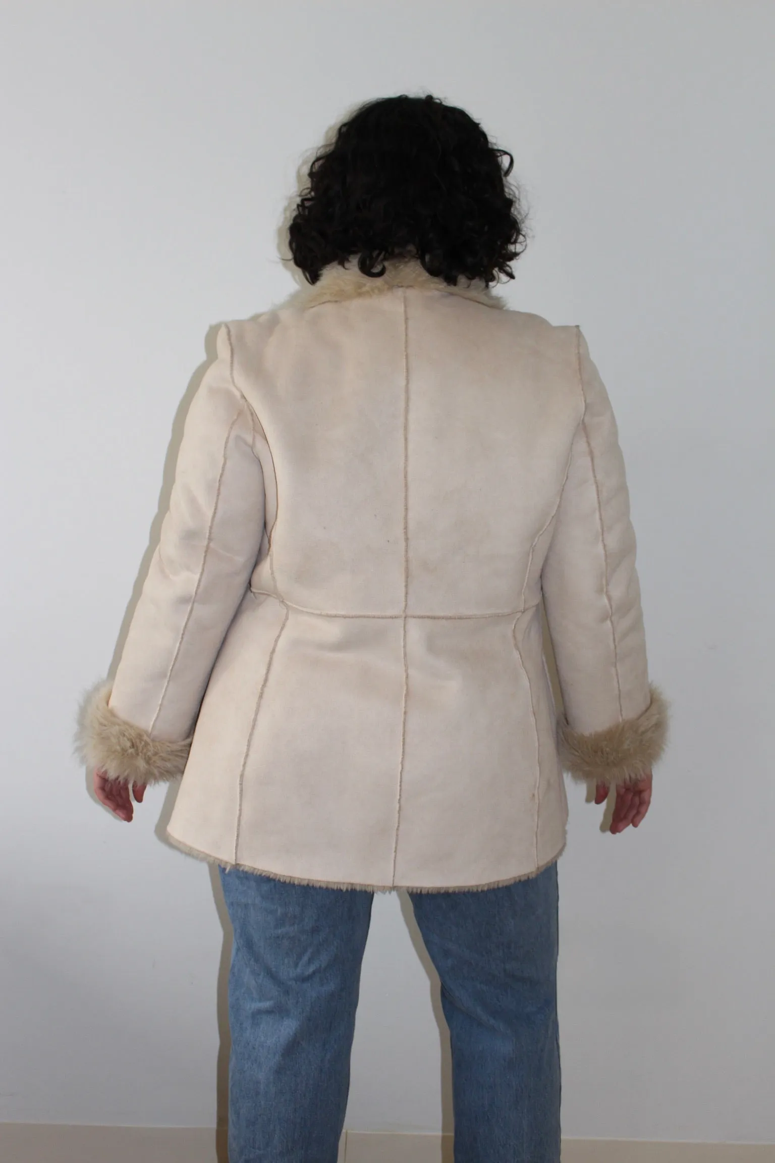 Vintage Latte Faux Suede & Fur Coat sold by NA NIN product image thumbnail 5