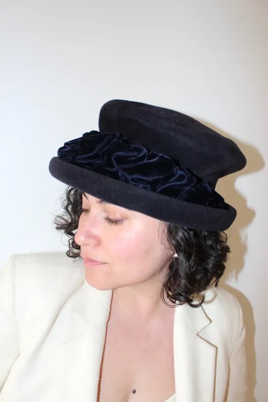 Favorite Vintage Midnight Velvet & Bow Hat sold by NA NIN