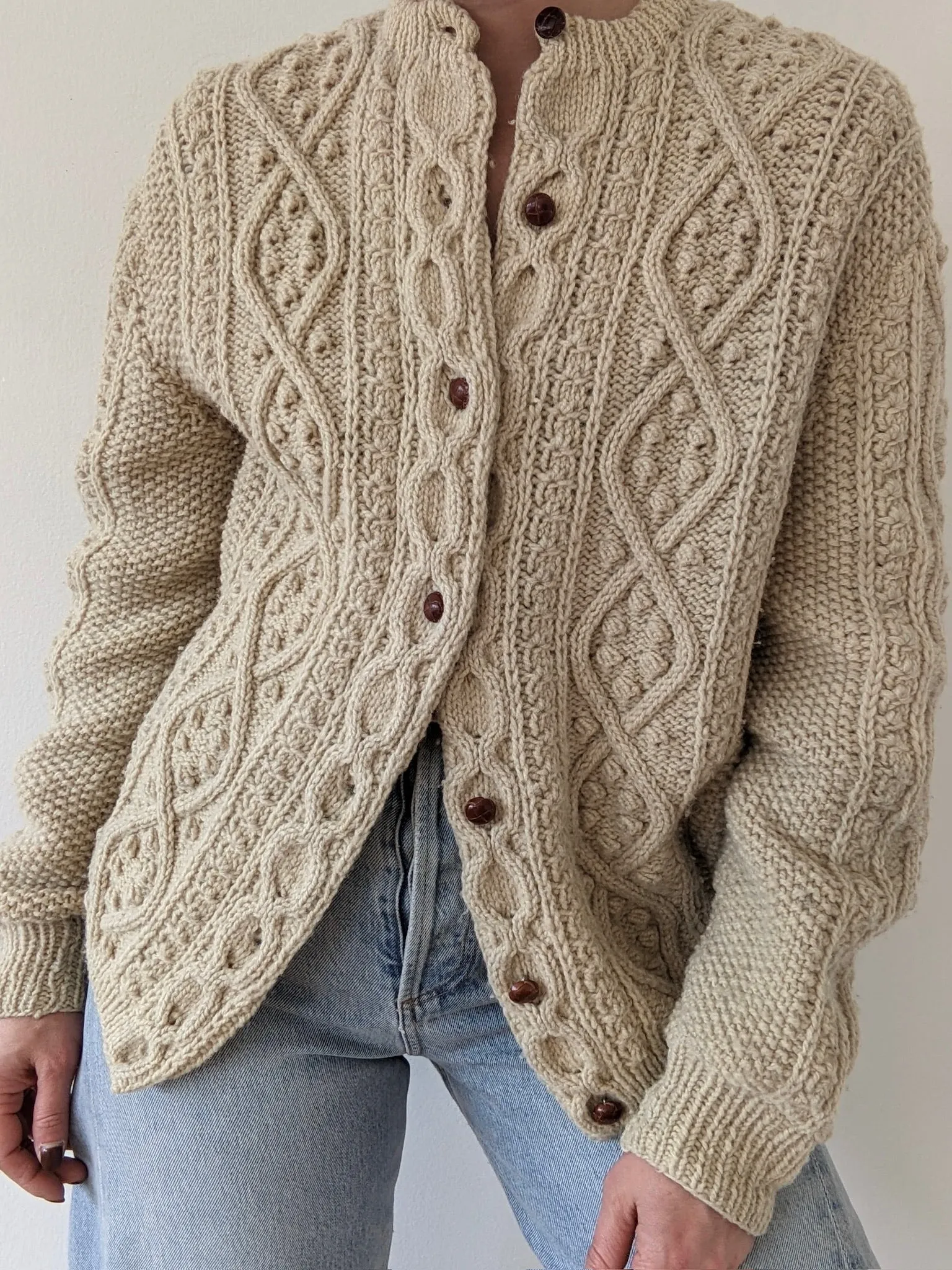 Beautiful Vintage Oat Wool Cardigan sold by NA NIN product image thumbnail 3