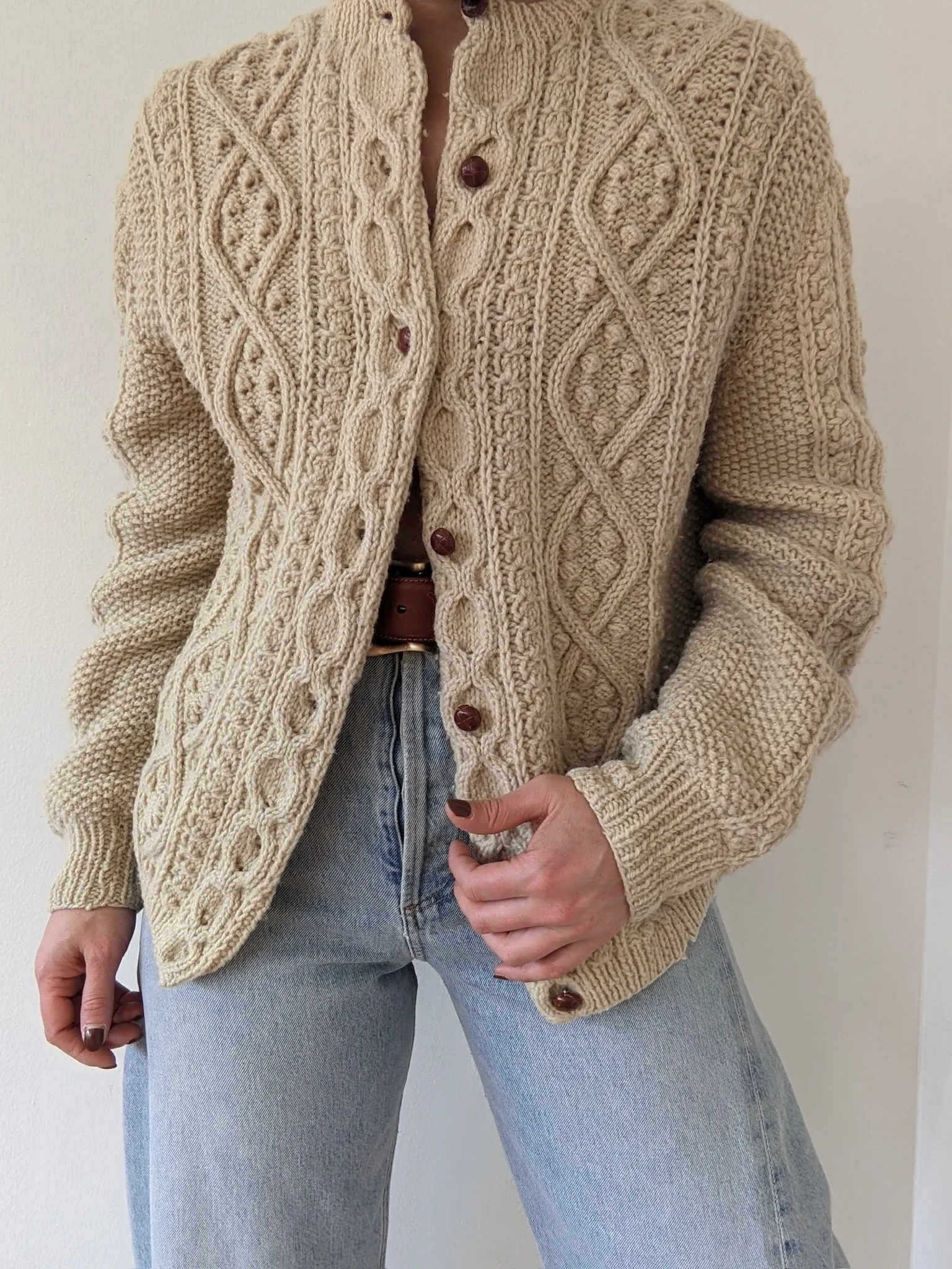 Beautiful Vintage Oat Wool Cardigan sold by NA NIN product image thumbnail 5