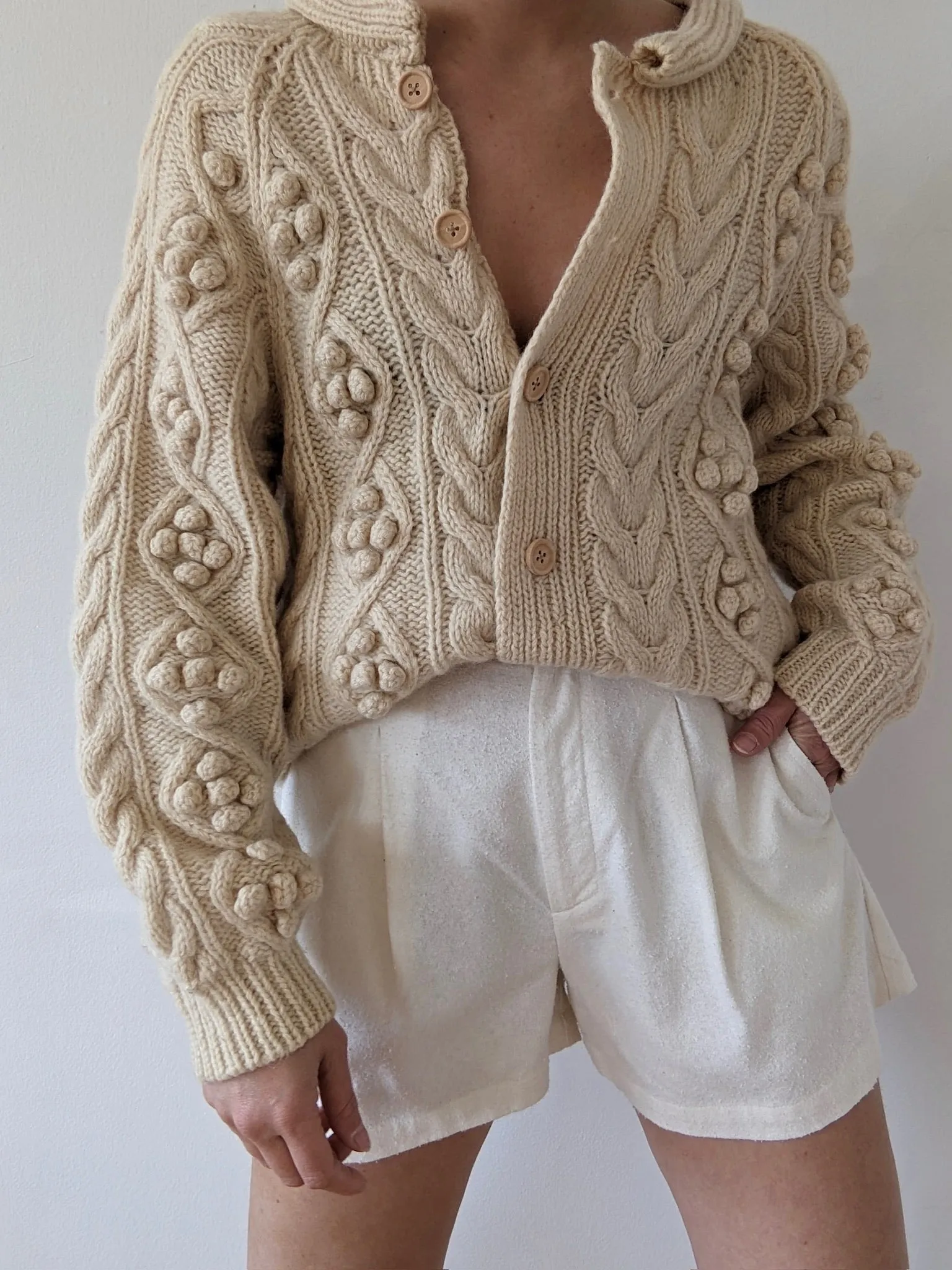Vintage Buttercream Wool Cardigan sold by NA NIN
