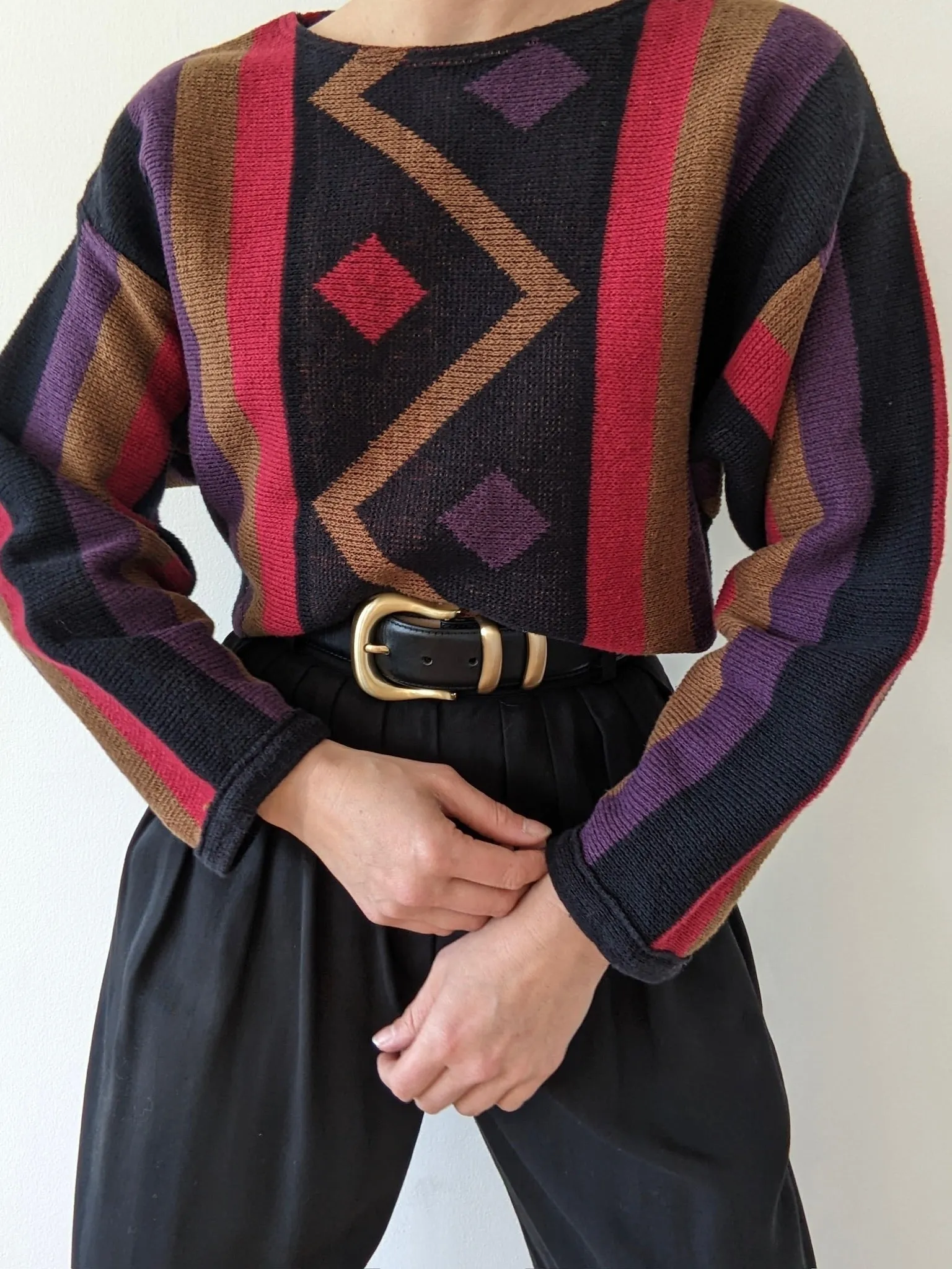 Vintage Geometric Knitted Linen Sweater sold by NA NIN product image thumbnail 5