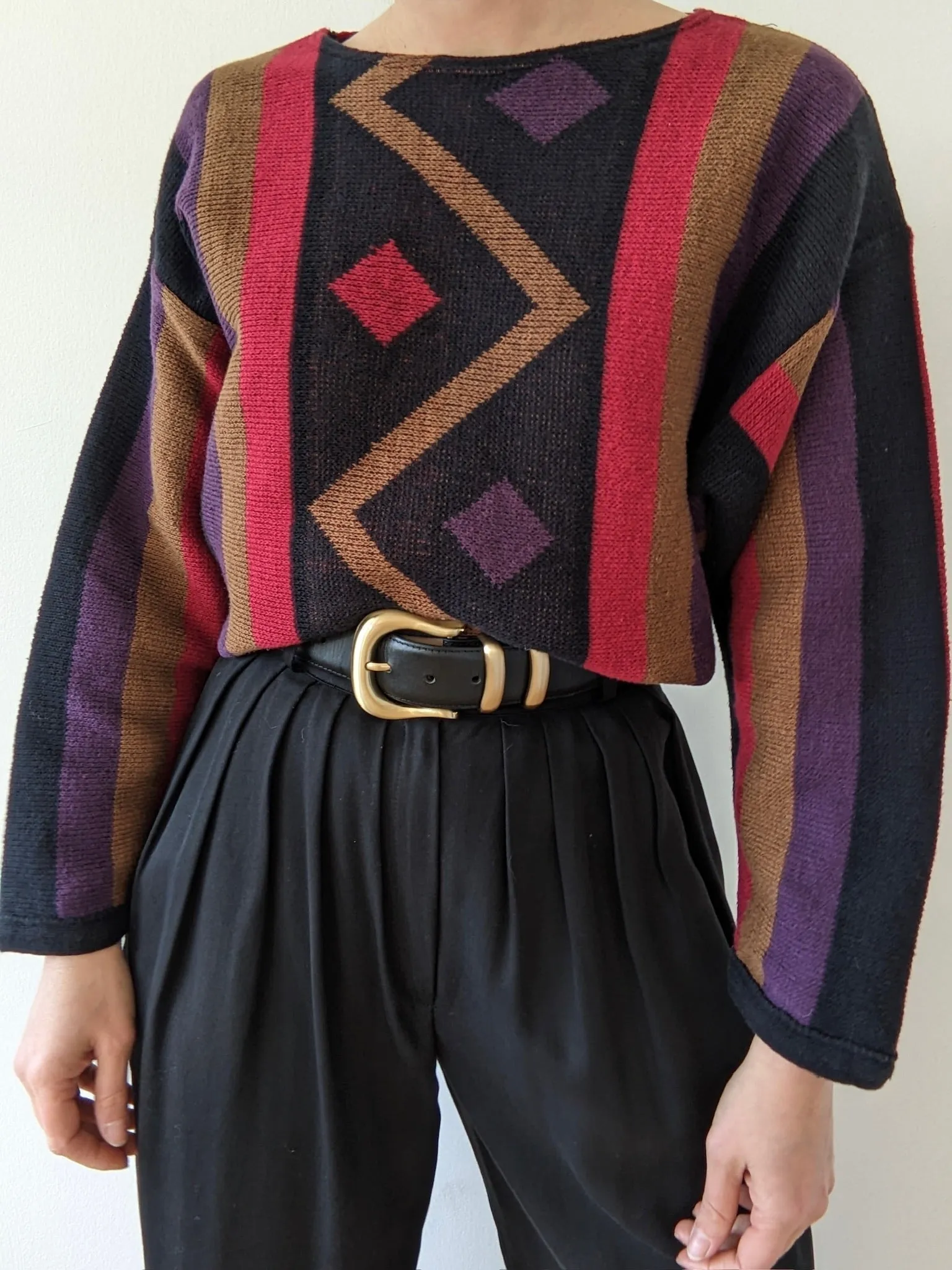 Vintage Geometric Knitted Linen Sweater sold by NA NIN product image thumbnail 4